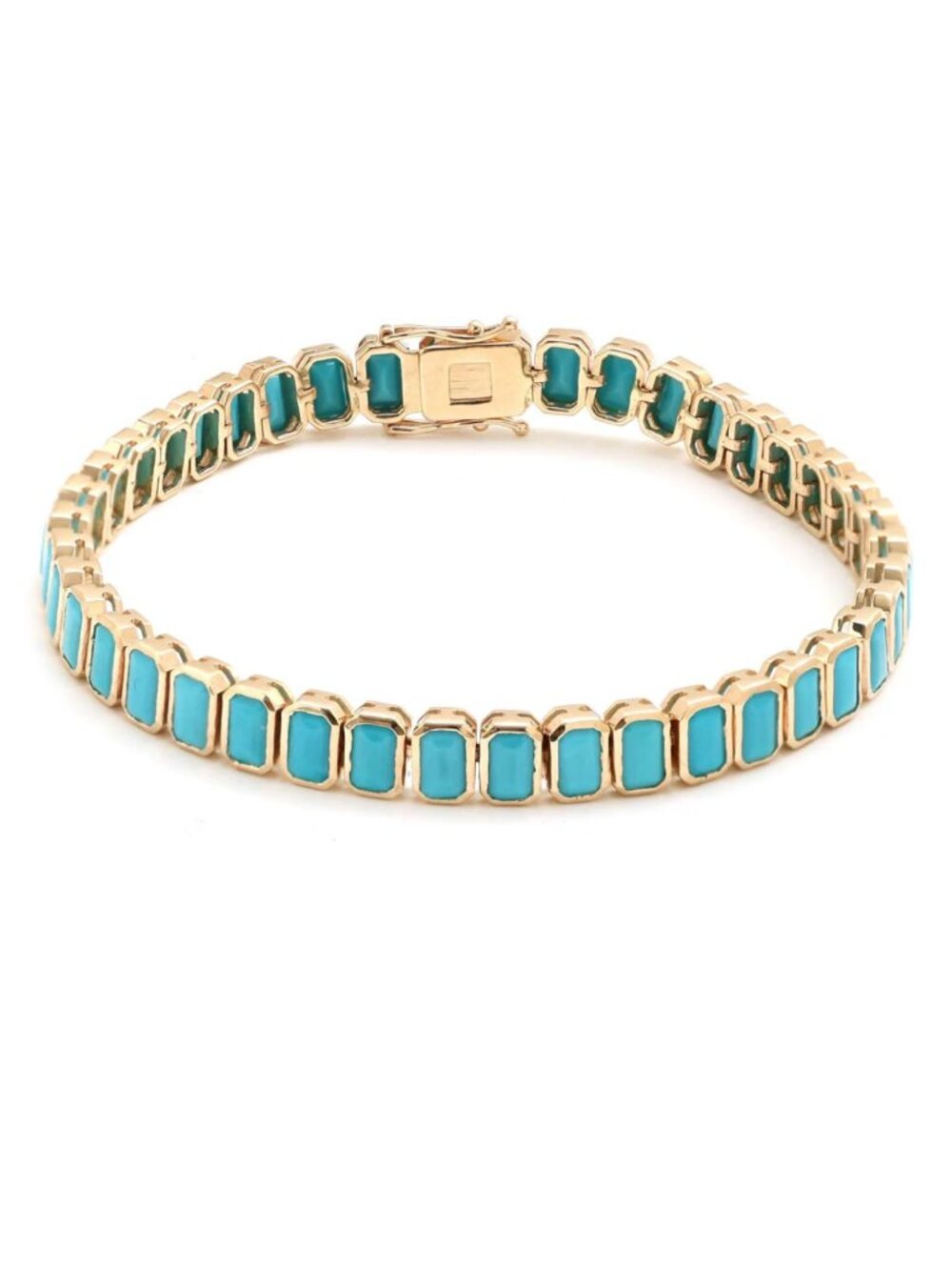 Turquoise Elegance 14K (Custom) Yellow Gold Bracelet
